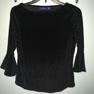 Apt.9 crushed velvet bell sleeve top
